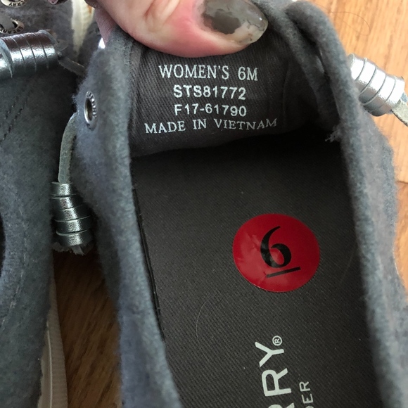 Sperry Sky Sail Sneaker Gray with Silver Laces - Picture 6 of 6